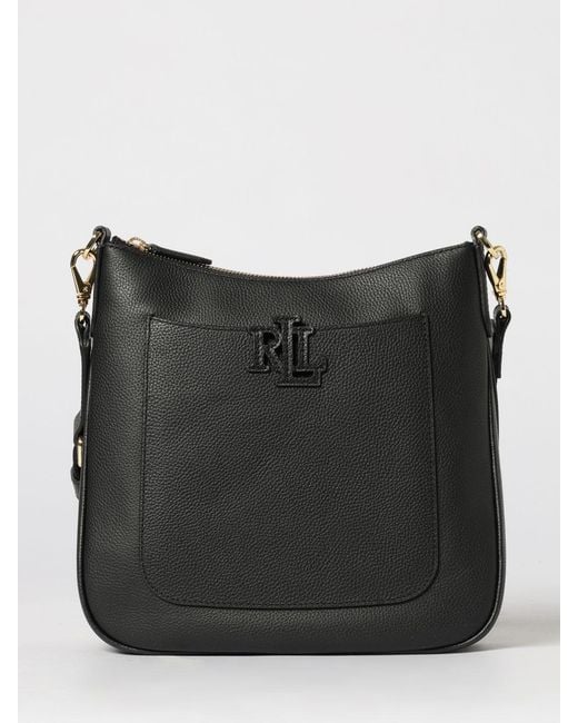 Ralph Lauren Black Grained Leather Cameryn Bag