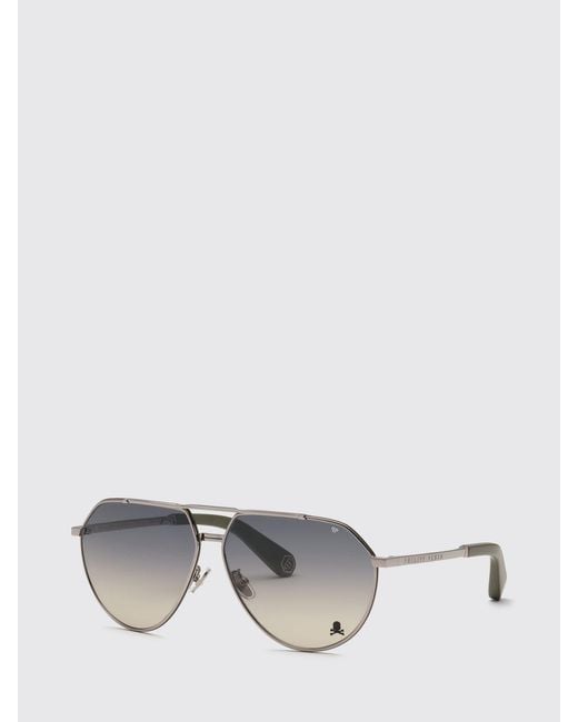 Philipp Plein Gray Metal Sunglasses for men