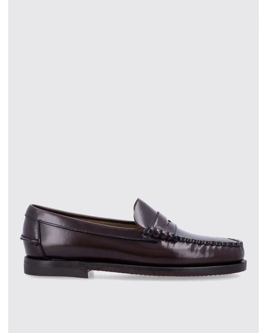 Sebago Gray Classic Dan Brushed Leather Loafers