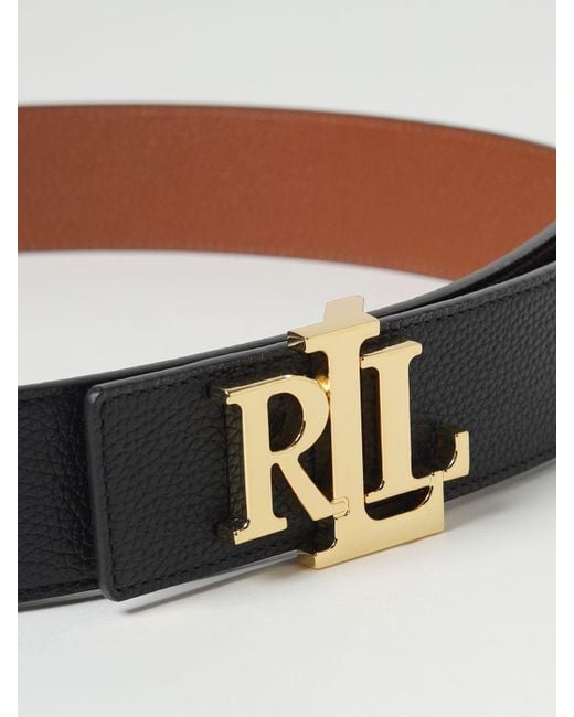 Cintura reversibile in pelle a grana di Polo Ralph Lauren in Gray