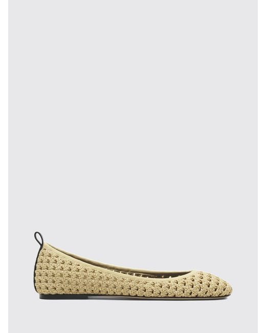 Marc Jacobs Natural Crochet Polyester Ballet Flats With Perforated Round Toe