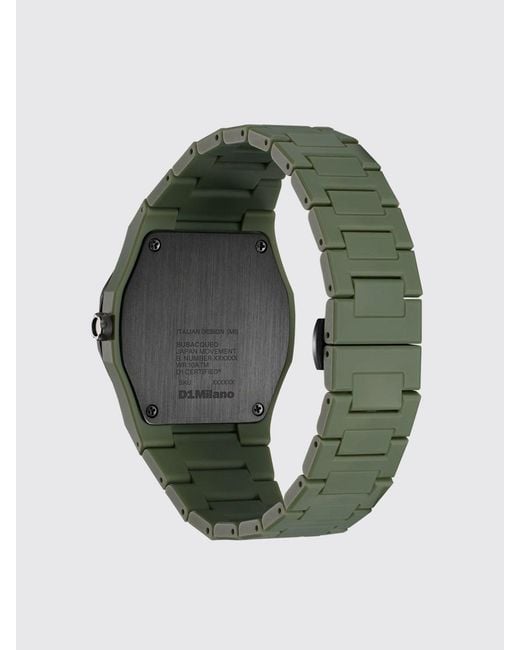 D1 Milano Green Lagoon Diver 10 Atm Waterproof Polycarbonate Watch With Chrome Bezel for men