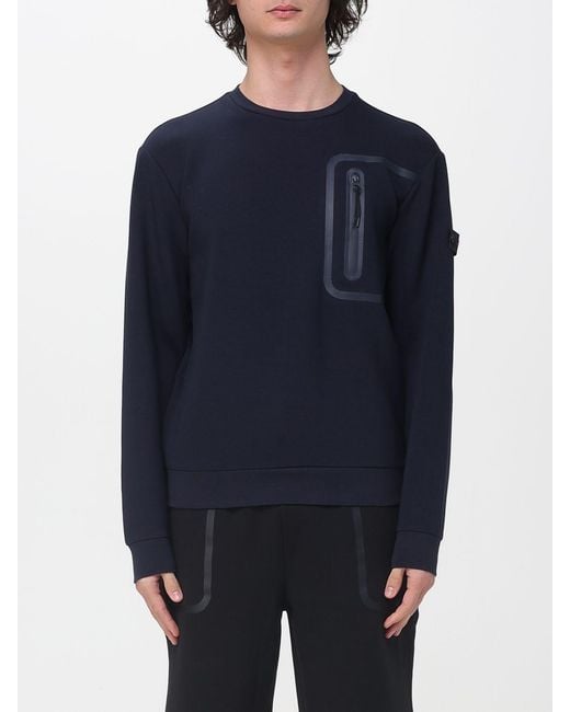 Peuterey Blue Cotton Blend Crew-Neck Sweatshirt for men