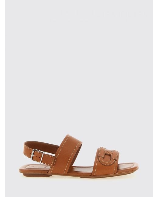 Hogan Brown H685 Leather Sandals