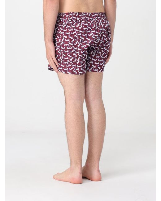 Kampos Red Patterned Nylon Swimsuit for men