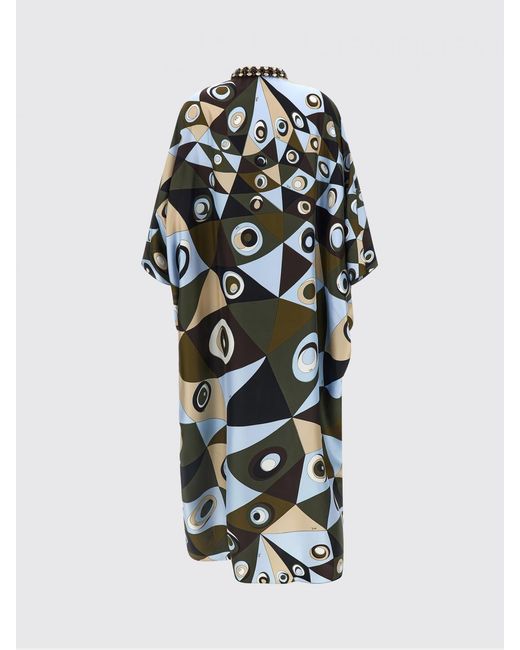 Emilio Pucci White Printed Silk Midi Dress