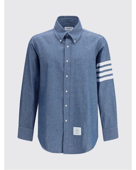 Thom Browne Blue Cotton Shirt for men