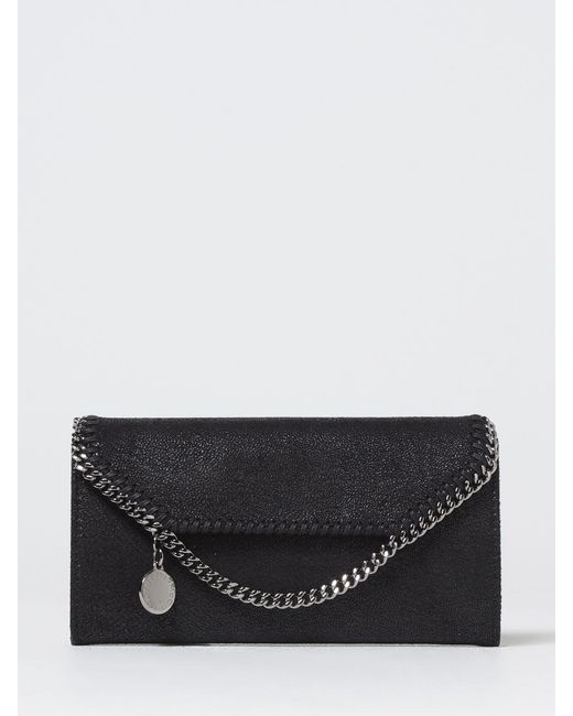 Stella McCartney Gray Falabella Cracked Synthetic Suede Wallet