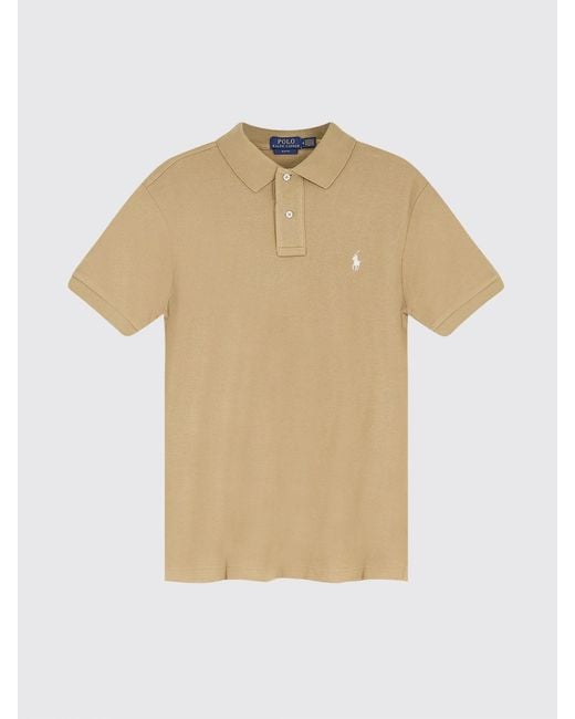 Polo Ralph Lauren Natural Pony Logo Cotton Polo Shirt for men