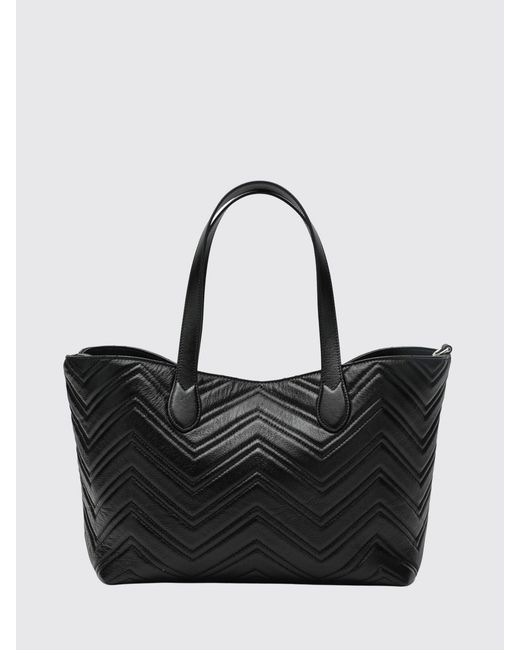 Gucci Black Chevron Calfskin Shoulder Bag