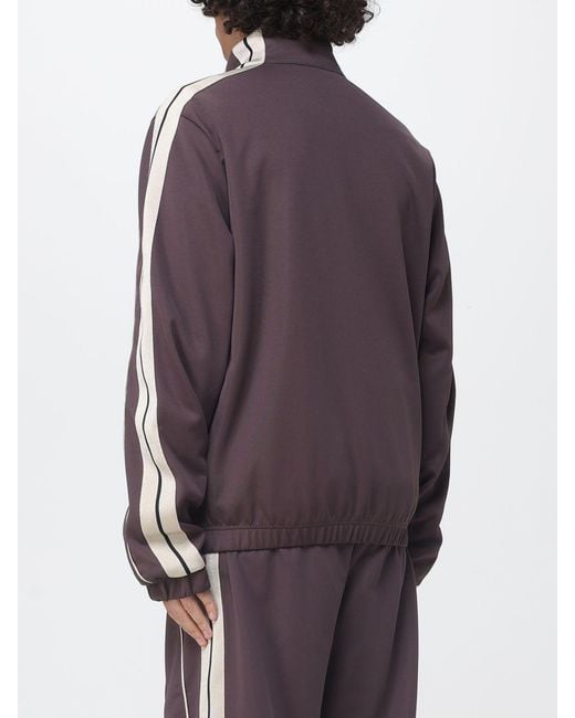 Palm Angels Purple Polyester Hoodie With Logo for men