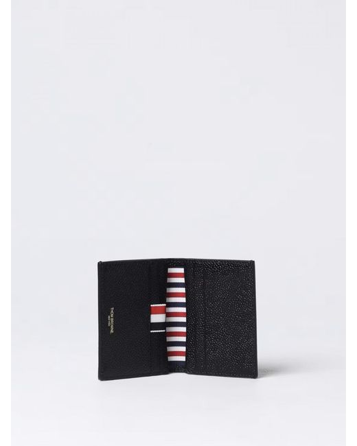 Thom Browne White Pebbled Leather Cardholder for men