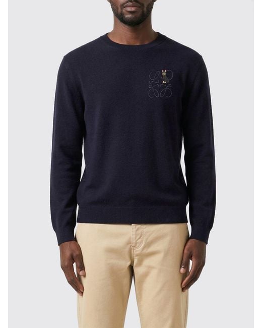Loewe Wollpullover Mit Monogramm in Blue für Herren