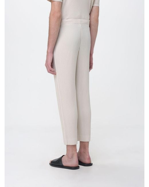 Homme Plissé Issey Miyake Pink Pleated Crepe Trousers for men