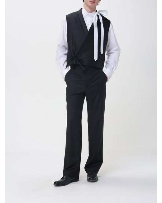 KENZO Black Virgin Wool Tailored Trousers for men