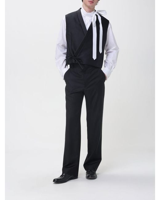 KENZO Black Virgin Wool Tailored Trousers for men