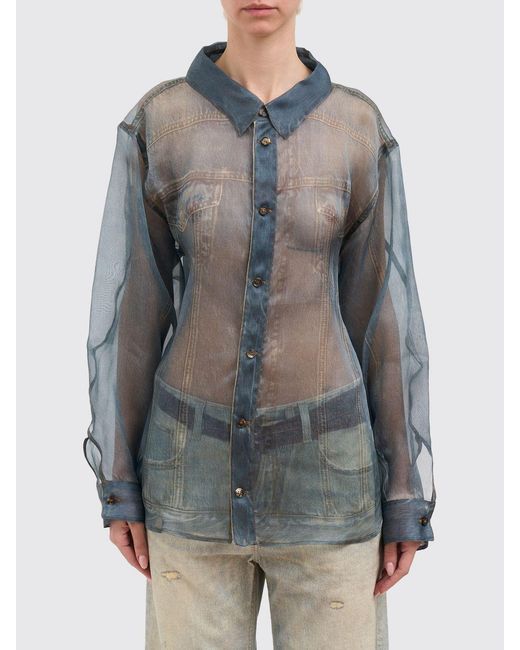 Haikure Gray Silk Relaxed Shirt