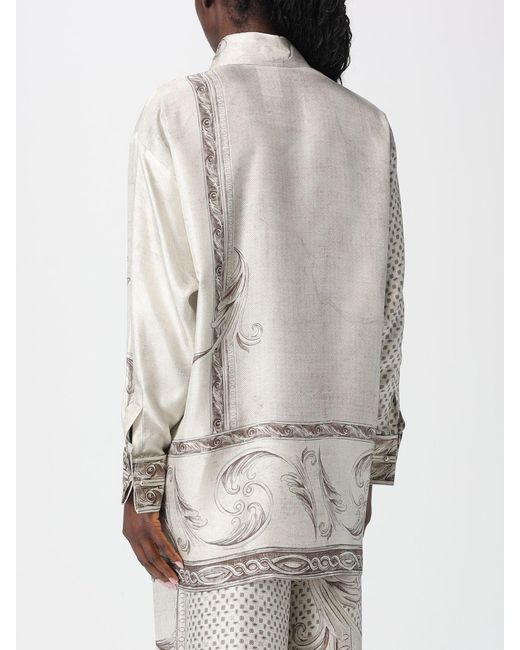 Max Mara Gray Grado Silk Shirt With Print