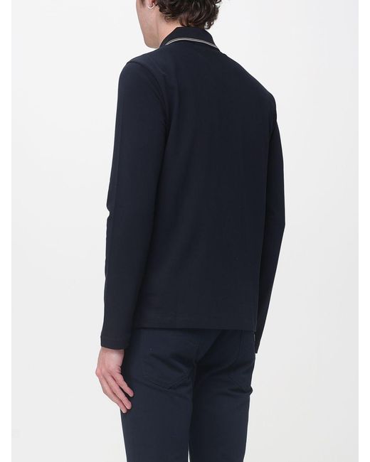 Emporio Armani Blue Cotton Polo Shirt With Logo for men