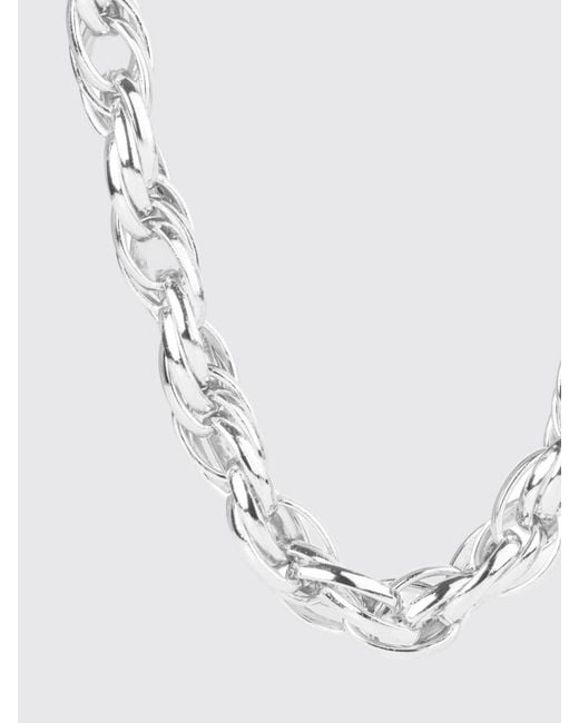 FEDERICA TOSI Blue Rose Chromed Bronze Necklace