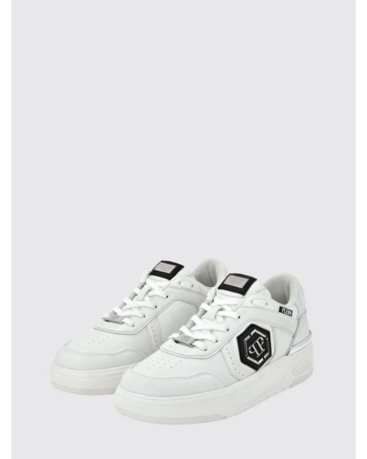 Philipp Plein White Leather And Mesh Sneakers for men