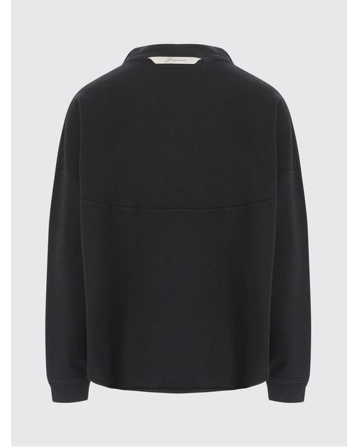 Jacquemus Black Cotton Zip-Up Sweatshirt for men