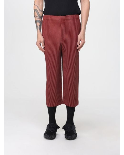 Homme Plissé Issey Miyake Red Pants for men