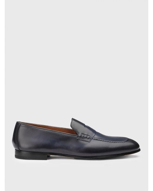 Doucal's Blue Leather Loafers for men