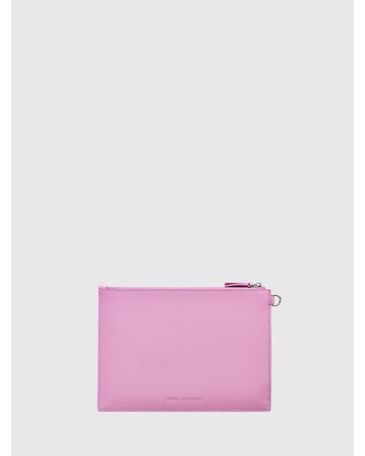 Marc Jacobs White The Runway Illustration Leather Clutch With Graphic Print