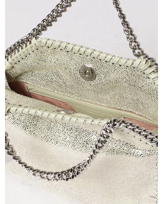Stella McCartney Natural Falabella Laminated Cracked Synthetic Suede Micro Tote Bag