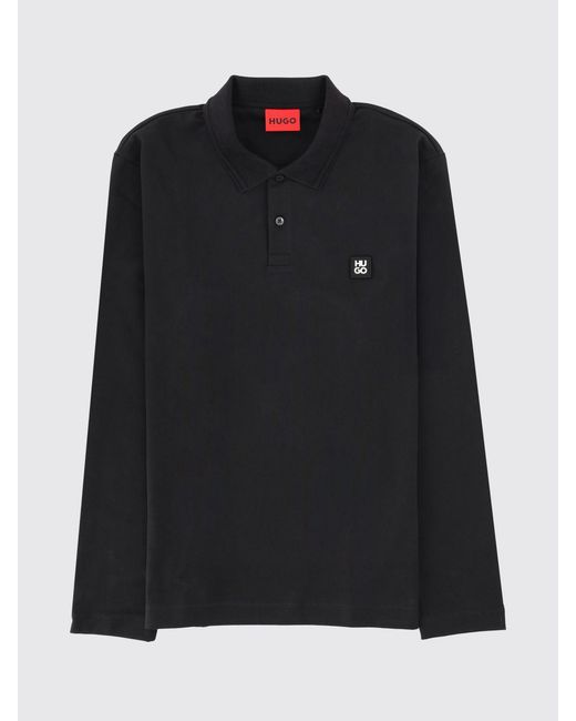 HUGO Blue Stretch Cotton Polo Shirt for men