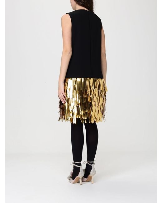 Moschino Couture Metallic Fringed Stretch Crêpe Dress