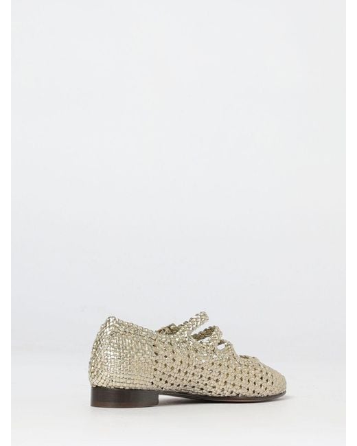 CAREL PARIS White Ariana Woven Leather Ballet Flats