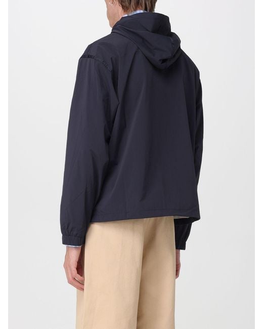 Carrera Blue Nylon Windbreaker Jacket With Hood And Multiple Pockets for men