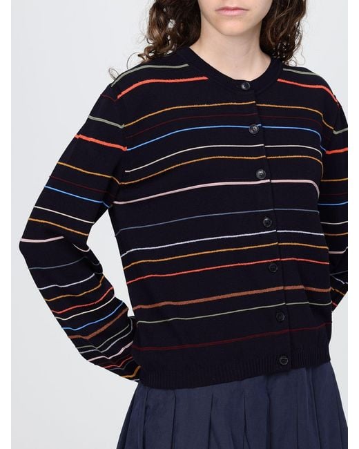Paul Smith Blue Striped Cotton Cardigan