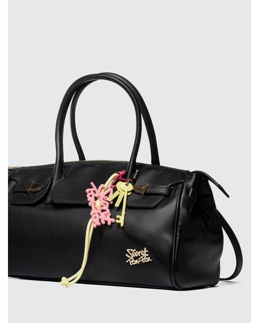 Secret Pon-pon Black Shoulder Bag