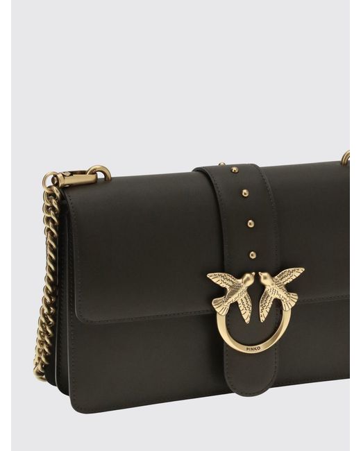 Pinko Black Love One Classic Leather Bag