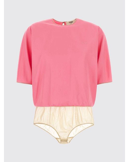 Fendi Red Viscose Blend Bodysuit