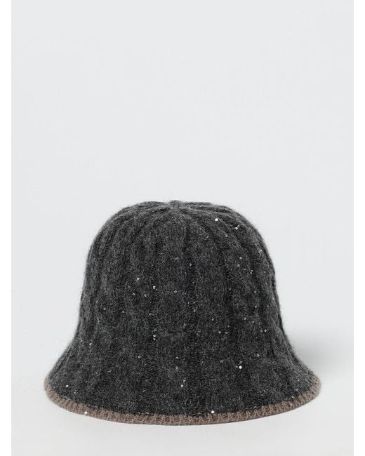 Brunello Cucinelli Black Hut Damen