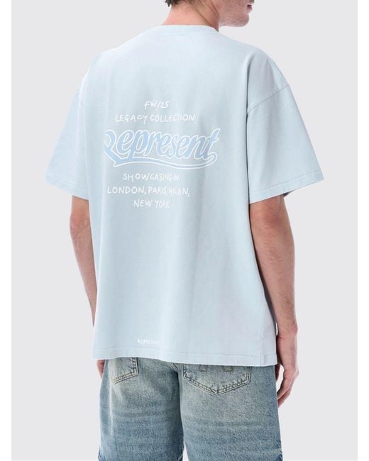 Represent White Cotton Crew-Neck T-Shirt With Logo for men
