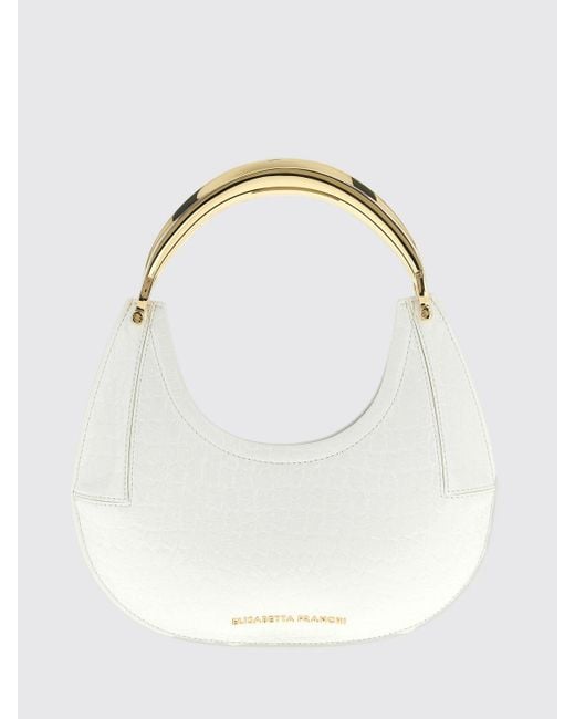 Borsa Hobo Piccola Con Manico Gioiello di Elisabetta Franchi in White