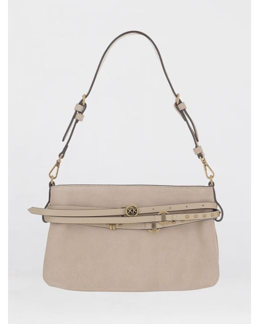 Pinko Natural Belt Bag Mini Suede Shoulder Bag