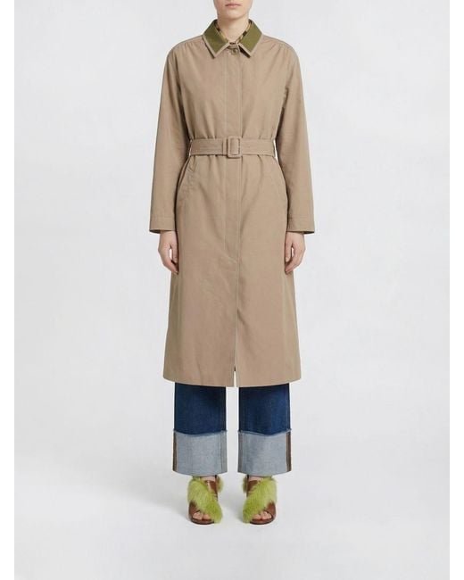 Marni Natural Cotton Blend Trench Coat