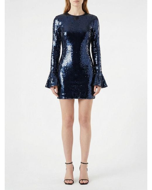 ROTATE BIRGER CHRISTENSEN Blue Sequin Dress
