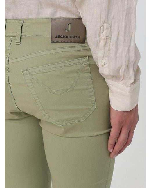 Jeckerson Green John Slim Fit Stretch Cotton Pants for men
