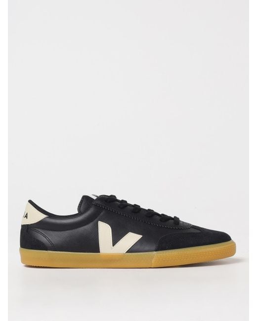 Veja Blue Volley Leather Sneakers for men