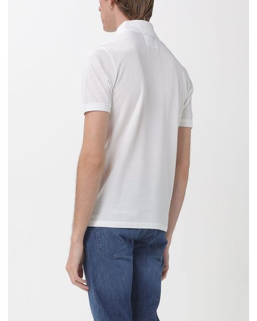 Emporio Armani White Cotton Polo Shirt for men