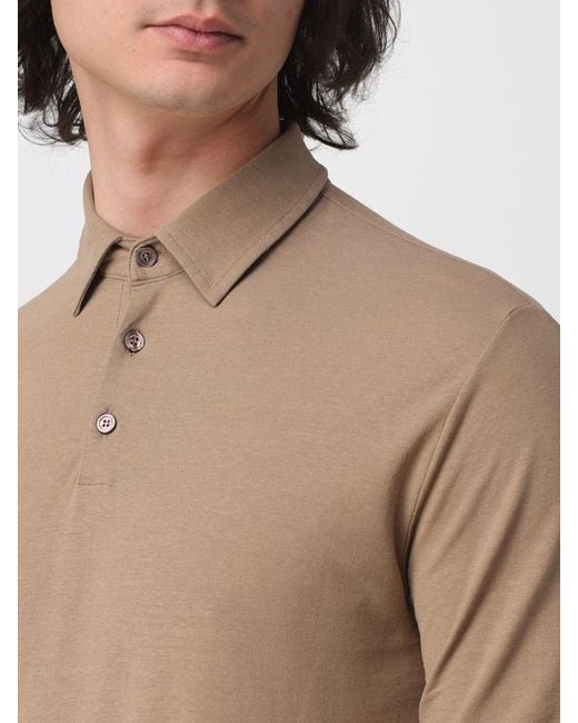 Zanone Natural Basic Cotton Polo Shirt for men