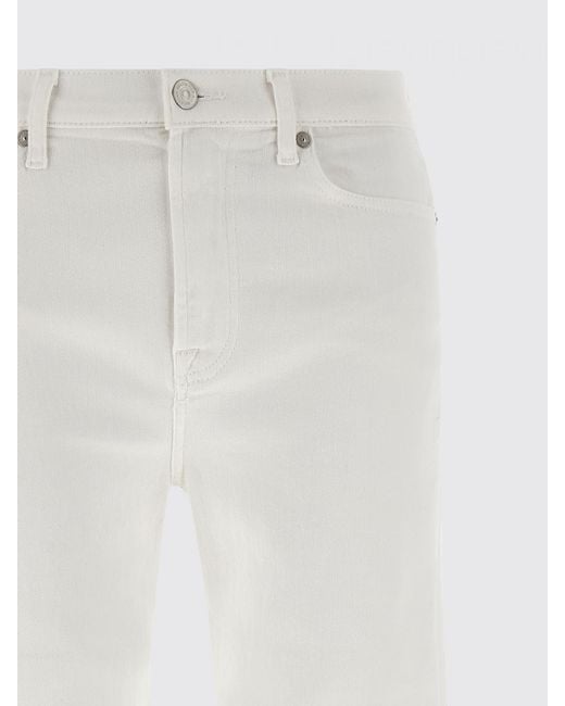 7 For All Mankind White Flared Stretch Denim Jeans