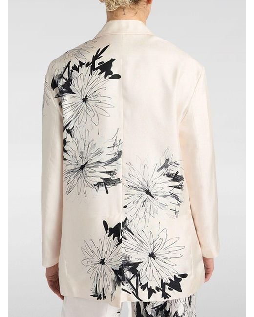 Momoní Natural MomonÌ Printed Silk Single-Breasted Blazer